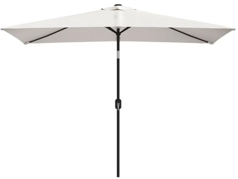 Gecheer Ombrellone,da Sole,Parasole,Inclinabile,Rettangolare,Bianco,con Palo in Metallo,200x300 cm,Ombrellone da Giardino,Ombrellone da Patio,Ombrellone da Terrazzo,Piscina,Mare