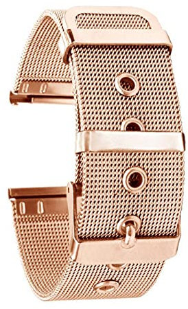 Generisch Smartwatch Armband 10 12 14 16 18 20 22 Mm Milanese Mesh Uhrenarmband Aus Metall Schnellverschluss Dornschließe Design Passt Auf 98% Aller Damen Und Herrenuhren(Rose Gold,18MM)
