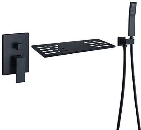 Rubinetteria per Vasca a Parete con Bocca a Cascata Rubinetteria per Vasca Nera con Attacco Doccia Rubinetteria per Bagno monocomando Miscelatore C