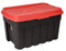 Keter Tuff Box 140L Storage Box with Lid, Durable, Water Resistant, Large Capacity, Stackable, Black/Red