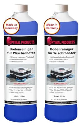 Bodenreiniger für Wischroboter (2 x 1 L Flasche) Reinigungsmittel Konzentrat für alle Wisch & Saugroboter mit Nass-Funktion | Schaumarm & Streifenfrei | mit ausgeprägtem Frischeduft