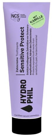 HYDROPHIL Sensitiv Protect Zahncreme – Bio-Kamillenextrakt, Vegan, Schutz vor Zahnschmerzen, Naturkosmetik, Schonende Zahnpflege für empfindliche Zähne, 75ml (75 ml (1er Pack), Sensitive Protect)