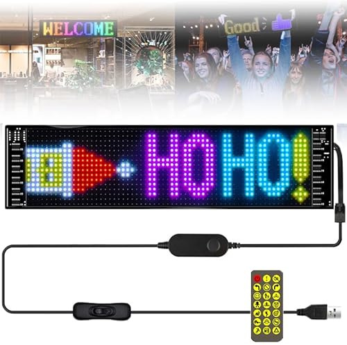 Flexibles LED-Autoschild Mit Bluetooth-App, LED-Auto-Softscreen, Laufschrift-Anzeigetafel Mit Autoladegerät, 5 V/2 a USB-Schnittstellenstromversorgung,4.7x23.6/12x60cm