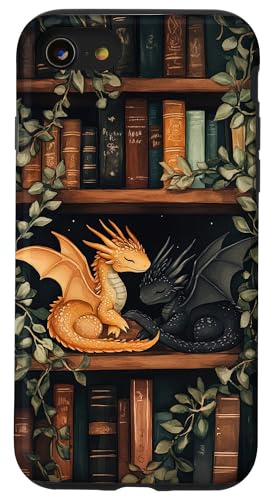 Cute Dragons On Bookshelf Book Dragon Bookworm Book Lover Case for iPhone SE (2020) / 7 / 8