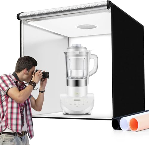 40x40 Inch Photo Studio Photo Light Box for Photography, 405 LED Large Lightbox with 3 Light Panel Stepless Dimming and Soft Light Cloth Professional Photo Background Shooting Tents