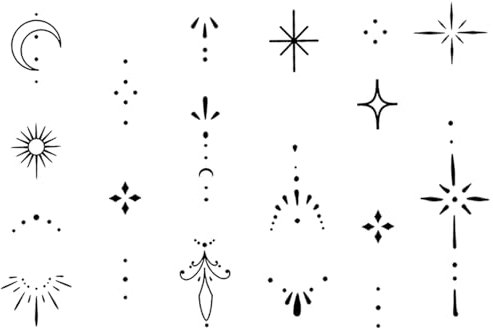 DIVAWOO 2 Blätter Finger Temporäre Tattoos, Semi Permanent Erwachsene Realistisch Henna Tattoo, Winzige Kleine Wasserfeste Hand tattoos für Frauen