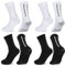 PERMANENTLY001 Calzini Grip Calcio Antiscivolo Uomo Calze Ciclismo Donna Pilates Calzini Yoga Antiscivolo Anti-vesciche Compressione Sportivi Allenamento Rugby Basket Corsa 43-50 Neri+Bianchi L 4P