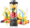 Licuadora portátil de 600 ml, exprimidor eléctrico de frutas, 4000 mAh, recargable por USB, mini licuadora, exprimidor personal, colorido (negro)
