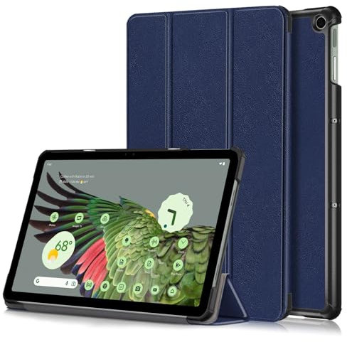 Custodia per tablet Google Pixel da 11 pollici 2023, ultra sottile e leggera, guscio posteriore rigido pieghevole in tre parti, custodia protettiva per tablet Google Pixel (blu scuro)