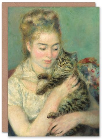 Artery8 Pierre Auguste Renoir Art Card Woman with a Cat