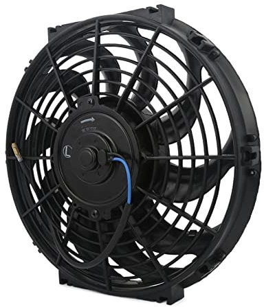 HCPGGBLBTF 12 V Ventilatore Universale Slim Push Push Racing Racing Radiator Ventola di Raffreddamento 10 S-Blades Electric Engine Fan 80W 9 10 12 Pollice Ventole e Kit per autoveicoli(9 inch)
