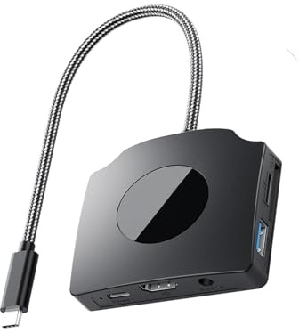 USB-C-Hubs, USB-C-Splitter mit 2 USB-3.0-Anschlüssen, 4K, 1080P, 60 Hz, USB-C-Video-Ausgangs-Hubs, HDTV-Anschluss für Desktop-Laptop, tragbares Gaming-Dock