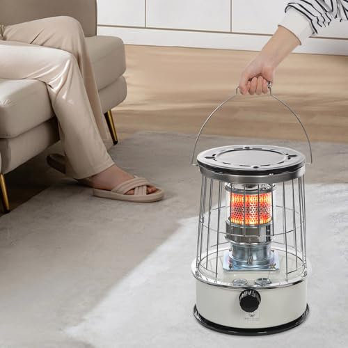 Kérosène Chauffage portable intérieur/extérieur 6L Convient pour 10-20 m² Camping Huile Paraffine Chauffage pour terrasse