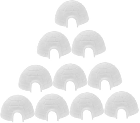 Gatuida 10 Stück Teiliges Igloo Modell aus Kunststoff Realistische Mini Iglu Figuren Kreative Dekoration für Kinderzimmer Schreibtisch und Garten Detailreiche Polar Tier Ornamente