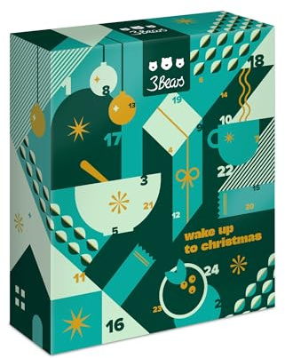 3Bears Adventskalender 2025 – 24 Überraschungen für Frühstück & Snacks – Mit Partner-Highlights & Special Edition Overnight Oats Glas – für Männer & Frauen – 100% vegan – Streng limitiert