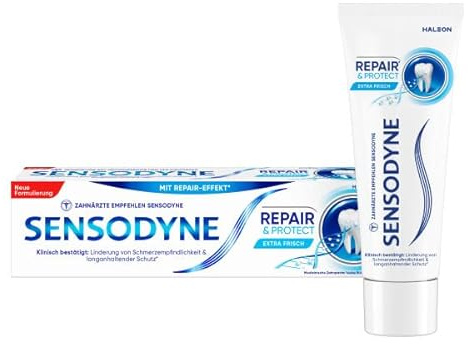 Sensodyne Repair & Protect Zahnpasta, 75ml, schmerzempfindliche Zähne | Lindert Schmerzempfindlichkeit klinisch bestätigt und schützt langanhaltend* davor: Mit dem Inhaltsstoff NovaMin