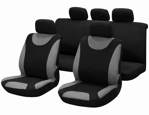 Sitzbezüge Schonbezug Für Kia Carens Cee'd Cerato Magentis Picanto Cee'd Rio Sorento Soul Stinger Xceed Für Mitsubishi Colt Lancer Outlander Für Dacia Duster Logan Sandero Spring Dokker (Grau)