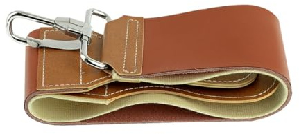 Abziehriemen für Rasiermesser, Doppellagig Leder Canvas, Braun | Barbierriemen mit Hängeschnalle, Fein Ausbalanciert, zum Schärfen in Werkstatt und Zuhause