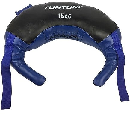 Tunturi Bulgarian Bag, Sandsack, Bulgarian Bag, Power Bag, Gewichtssack, Fitness, Kraft, Ausdauertraining, Blau 15KG, 2 Schlaufen