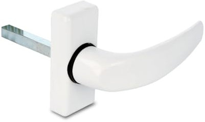 Amig - Manilla de Aluminio, Modelo Delta, Medida: 121 x 72 mm, Cuadradillo de 8 mm, Óptimo para Puertas de Interior o Exterior, Acabado: Blanco