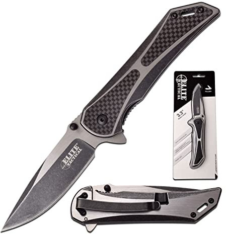 Elite Tactical Square 2 ET-1008 Taschenmesser - Silber - Klingenlänge: 8,9 cm