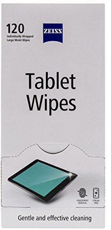 ZEISS Tablet Wipes, Electronic Screen Cleaner for Digital Device Displays, Safe for Cleaning iPads, Laptops, Smartphones, Kindles & more, Individually Packed Single Use Disposable Cloths - Pack of 120