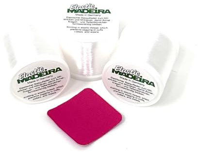 Camtiac Madeira Beilaufgarn sehr feines Elastic Beilaufgarn 3x200 Meter Snapspule inkl. Displayreiniger