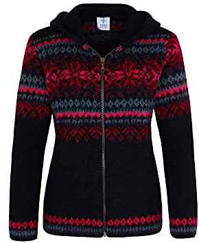 kidka Kapuzen-Strickjacke 008 - schwarz/rot