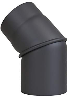 LANZZAS Ofenrohr Bogen 0° - 45° verstellbar - im Durchmesser Ø 120 mm - Farbe: schwarz - Rauchrohr/Knie Bogen