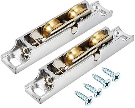 sourcing map roulette porte coulissante verre poulie de fenêtre roue galvanoplastie en laiton diamètre de 14.5mm 2pcs