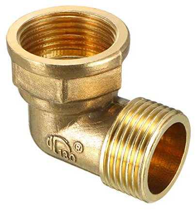 sourcing map Messing-Winkelstück, 90 Grad, 1 BSP männlich x 1 PT weiblich Kupplung