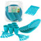 31 Piece Camping Picnic Plastic Utensils BBQ Set with Knives Forks Spoons Cups & Plates, Reusable (Blue)