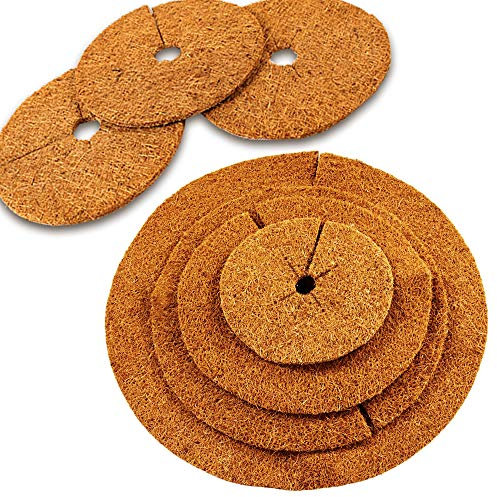 MW.Shop.24 Kokos-Mulchscheibe - 10er Pack - 28 cm/Kübelabdeckung/Winterschutz für Topfpflanzen/Pflanzenschutzmatte/Unkrautschutzmatte