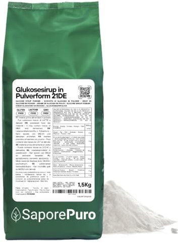 SaporePuro GLUKOSE SYRUP pulver 1,5 kg - Trockenglukose - Ideal für Eis, Sorbets und Desserts