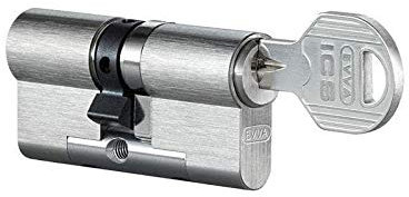 EVVA ICS Doppelzylinder mit 3 Wendeschlüssel + Sicherungskarte, Hochsicherheits-Zylinderschloss, einzelschließend oder gleichschließend, Schließanlage, Türschloss, Länge A:27 mm I:36 mm