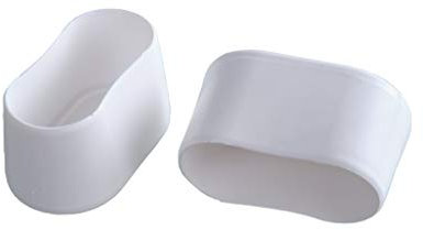 metakreon Stuhlbeinkappe - Stuhlbeinschutz - 8er Pack - oval - Kunststoff - Schutzkappen - Kappen - Möbel, Stuhl, Tisch (Weiß)