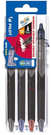 Pilot Pen 2278SG4 - FriXion Point Clicker, Mine F 0.5 mm, 4er Set, rot, blau und 2x schwarz