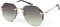 styleBREAKER Damen Piloten Sonnenbrille Rahmenlos mit getönten Gläsern im Diamant Schliff, Geprägte Bügel, Vieleckige Gläser 09020106, Farbe:Gestell Gold/Glas Grau-Grün Verlauf