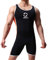 WMIERFI Ice Silk Herren Athletic Supporters Sport Schwimmbody Slim Fit Wrestling Singlets Leotard Unterwäsche Jumpsuits, Schwarz, X-Large