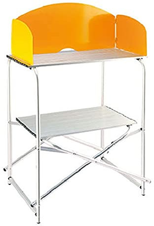 Outdoor Portable Folding Camp Kitchen Table, Folding Camping Table With Storage For Outdoor Tent Beach Party，60X48X80cm