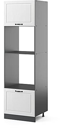 Vicco Mikrowellenschrank R-Line, Küchenregal für die Mikrowelle, Weiß Landhaus/Anthrazit, 60 cm