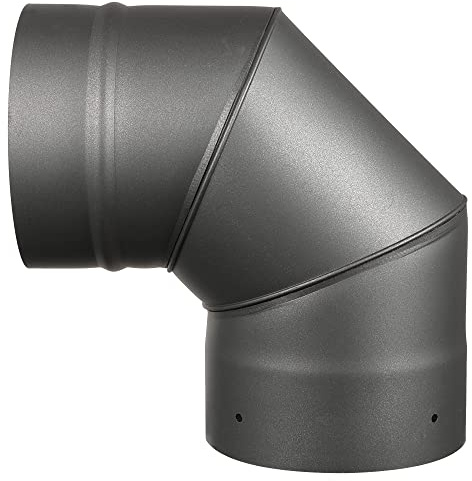 AllFuel HST 90 Degree Elbow for 6 Diameter Black Single Wall Stove Pipe