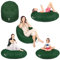PATCH HOME Patchhome Sitzsack 2 in 1 Sitzkissen Bodenkissen für Erwachsene & Kinder - Gaming mit Füllung Kissen Sessel BeanBag (Ø 125cm, Dunkelgrün)
