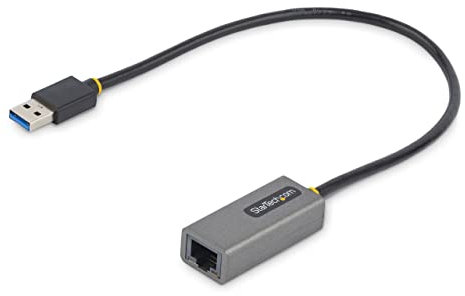 StarTech.com Adattatore USB Ethernet, Convertitore USB 3.0 a Ethernet 10/100/1000Mbps per Laptop, Cavo integrato 30 cm, Adattatore USB a RJ45 Gigabit, Scheda di Rete LAN esterna USB 3.0, USB31000S2