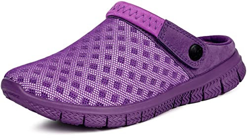 Sabots Femmes Chaussures de Jardin Mules Respirant Sandales de Plage Piscine Sport Pantoufles D'Été, Violet Pur, 39 EU