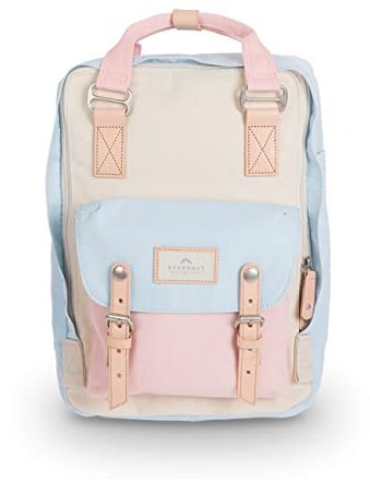 Doughnut Macaroon Backpack for Men and Women Lightweight School Bag Casual Daypack 16 Liters Basic Water Resistant Rucksack for Travel, Sports, Hiking with Pockets(Iceberg X Cream X Sakura)