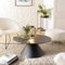 MACABANE DALY - Table Basse Ronde Noire 78x78cm Pied Conique métal