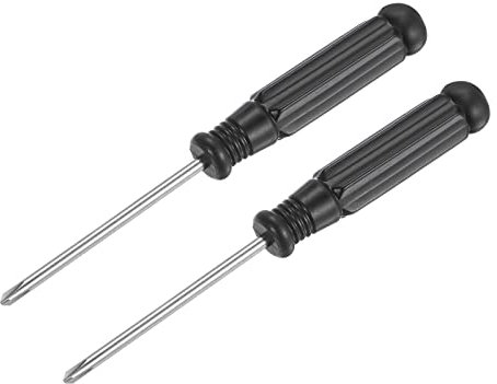 sourcing map Mini Phillips Screwdriver, 2.5mm Cross Head with Black Handle for Small Appliances, 2 Pcs