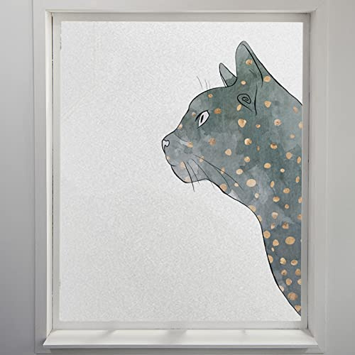 Fensterfolie Tier Katze Sichtschutzfolie Fenster Klebstofffrei Fensterfolie Blickdicht Milchglasfolie Selbstklebend Fenster Fensterfolie Selbsthaftend Folie Fenster Sichtschutz 60x200cm