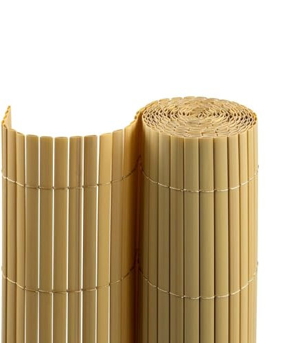 casmartis PVC Sichtschutzmatte - Bambus - 160 x 500 cm - Zaunsichtschutz, Sichtschutzzaun, Balkonverkleidung, Zaunblende